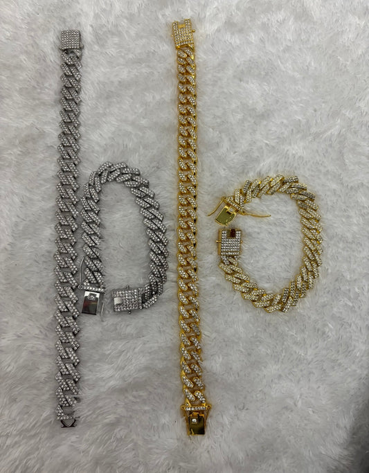 24 Iced Lock and Diamond Drip Ankle Bracelet